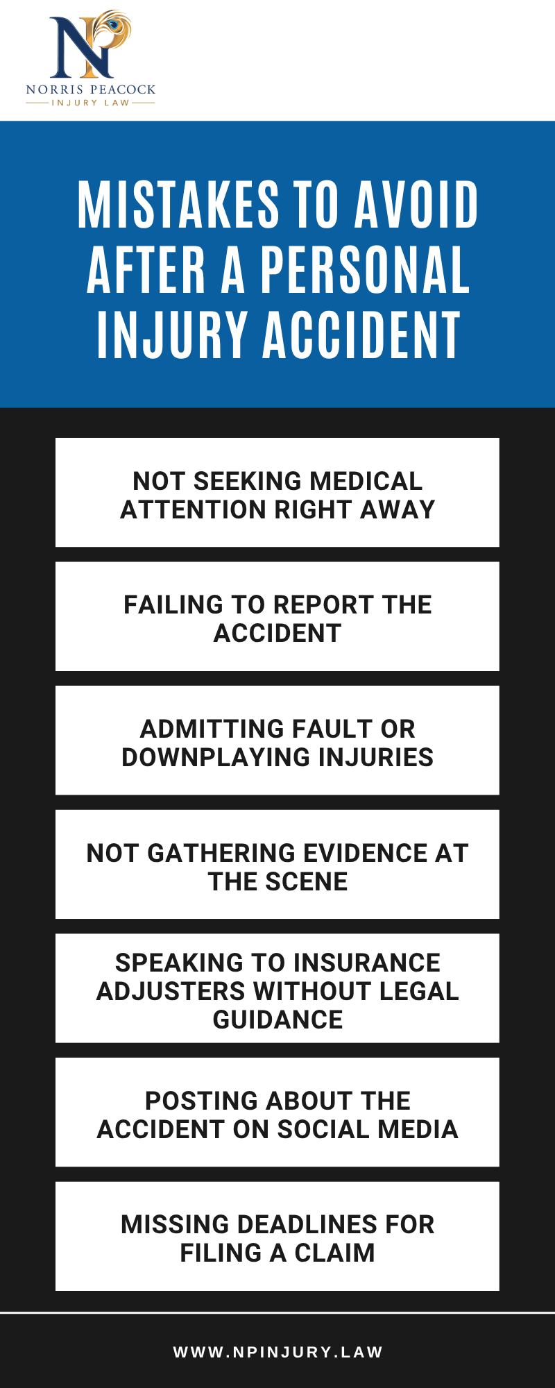 Mistakes to Avoid After a Personal Injury Accident Infographic
